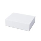 A plain, closed white rectangular box on a white background.