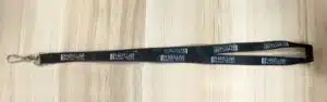 black printed lanyard with logo