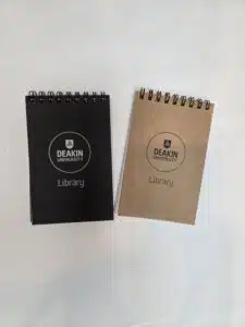 notebooks with logo printed