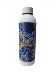 colorful bottle with branded pattern