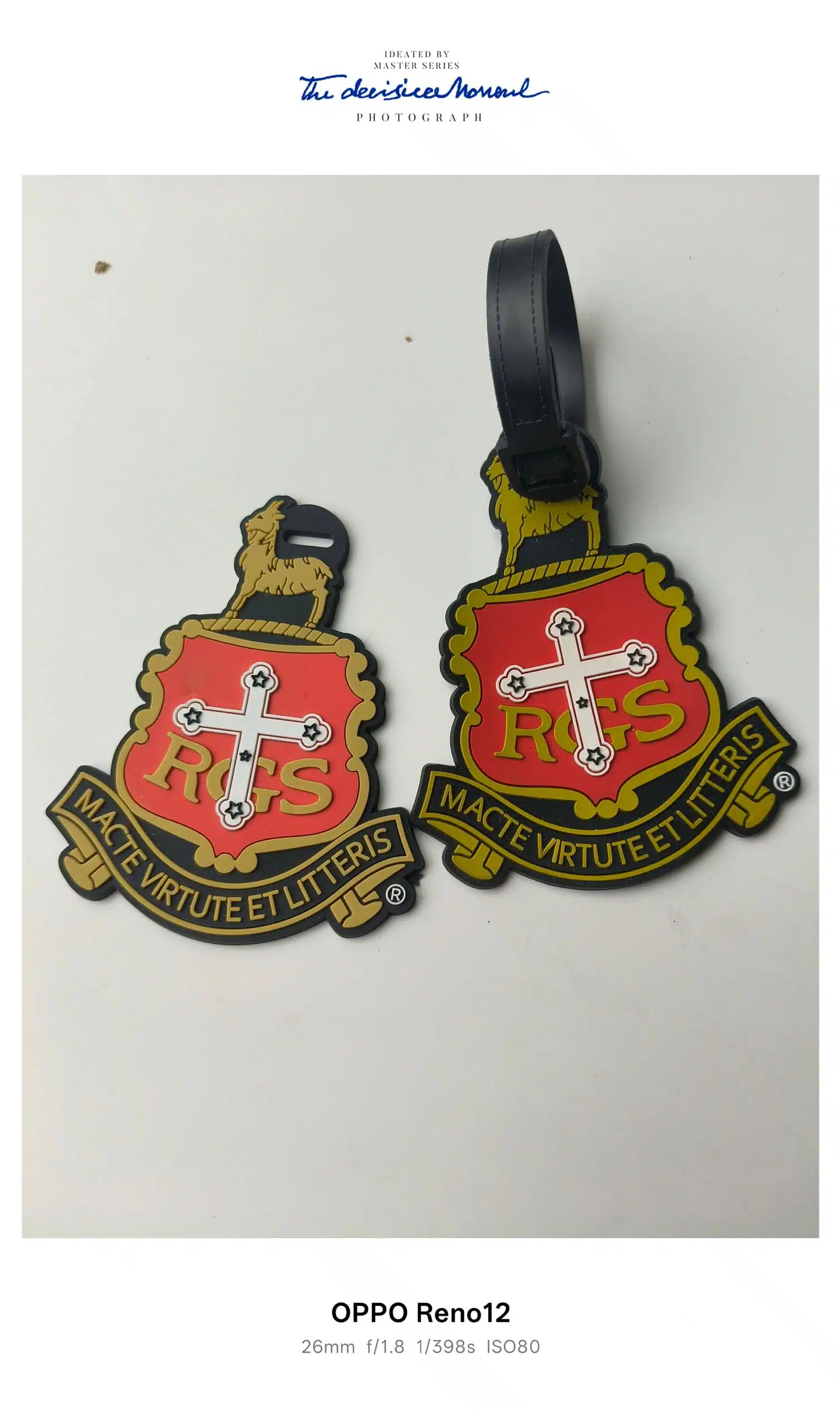 Custom 2D PVC school crest luggage tag