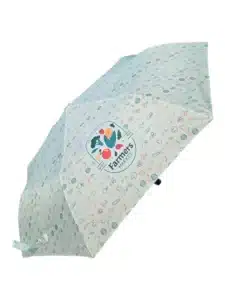 colorful umbrella with branded pattern