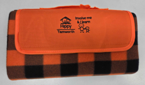 picnic blanket with logo