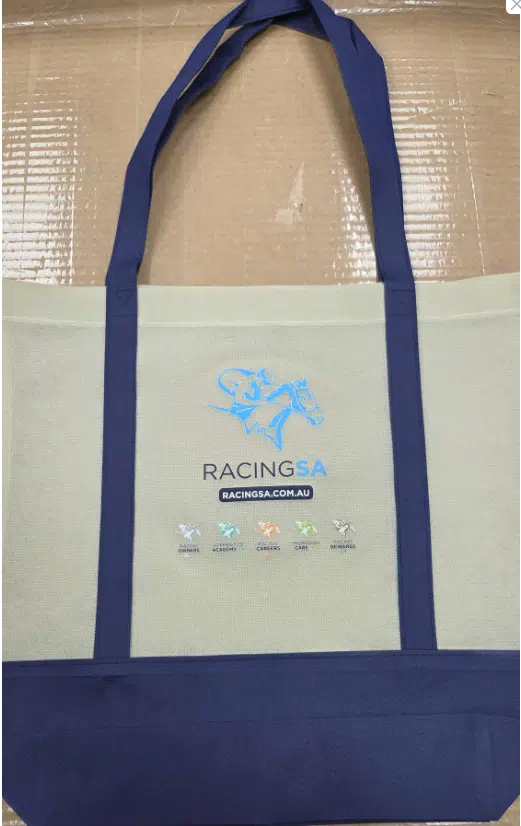 Custom two-tone tote bag produced for Racing SA