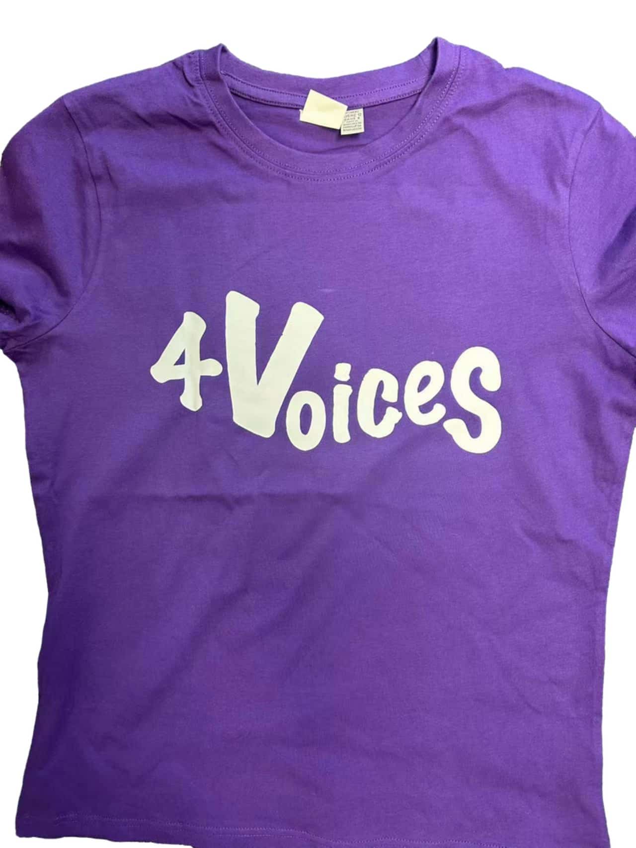 purple branded T-shirt with logo