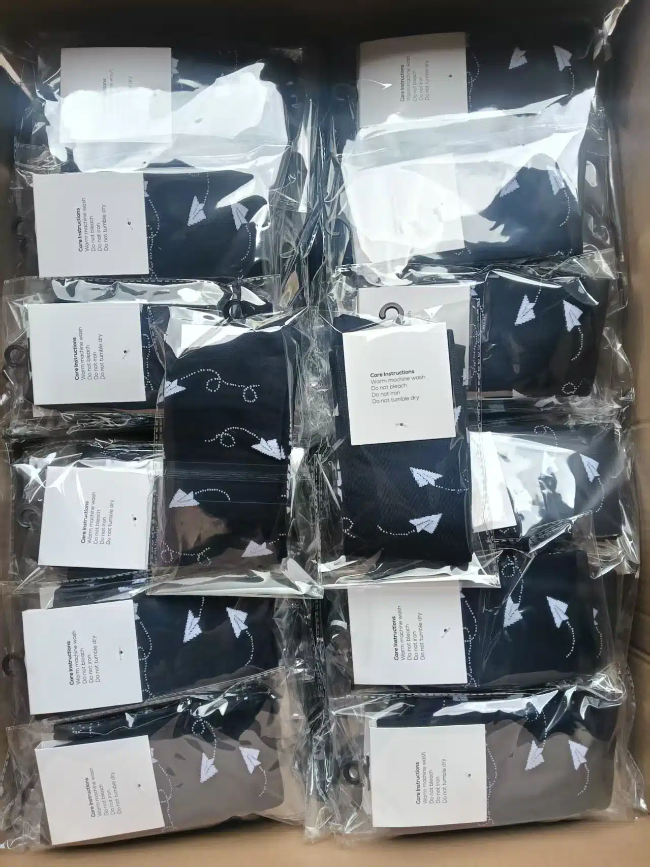 Custom mid-calf knitted socks in production