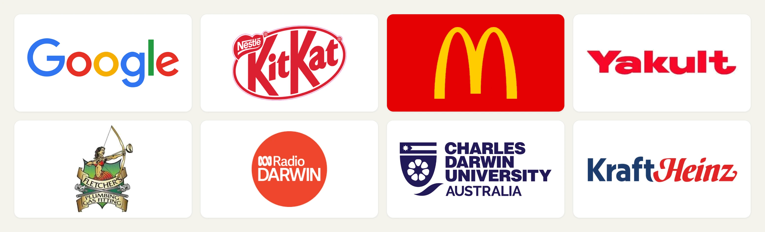 Logos of Darwin client organisations Cubic Promote supplies branded merchandise to