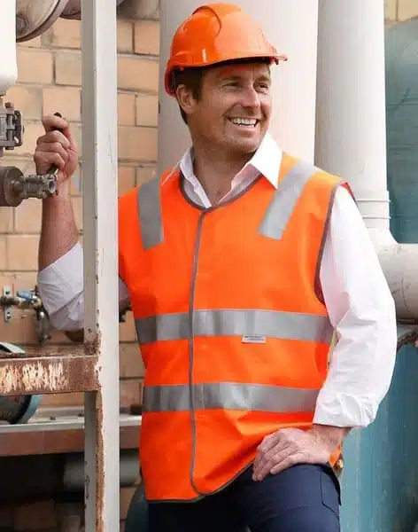 Custom branded day and night hi-vis safety vest