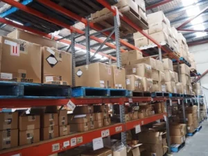 boxes and large cartons in the warehouse