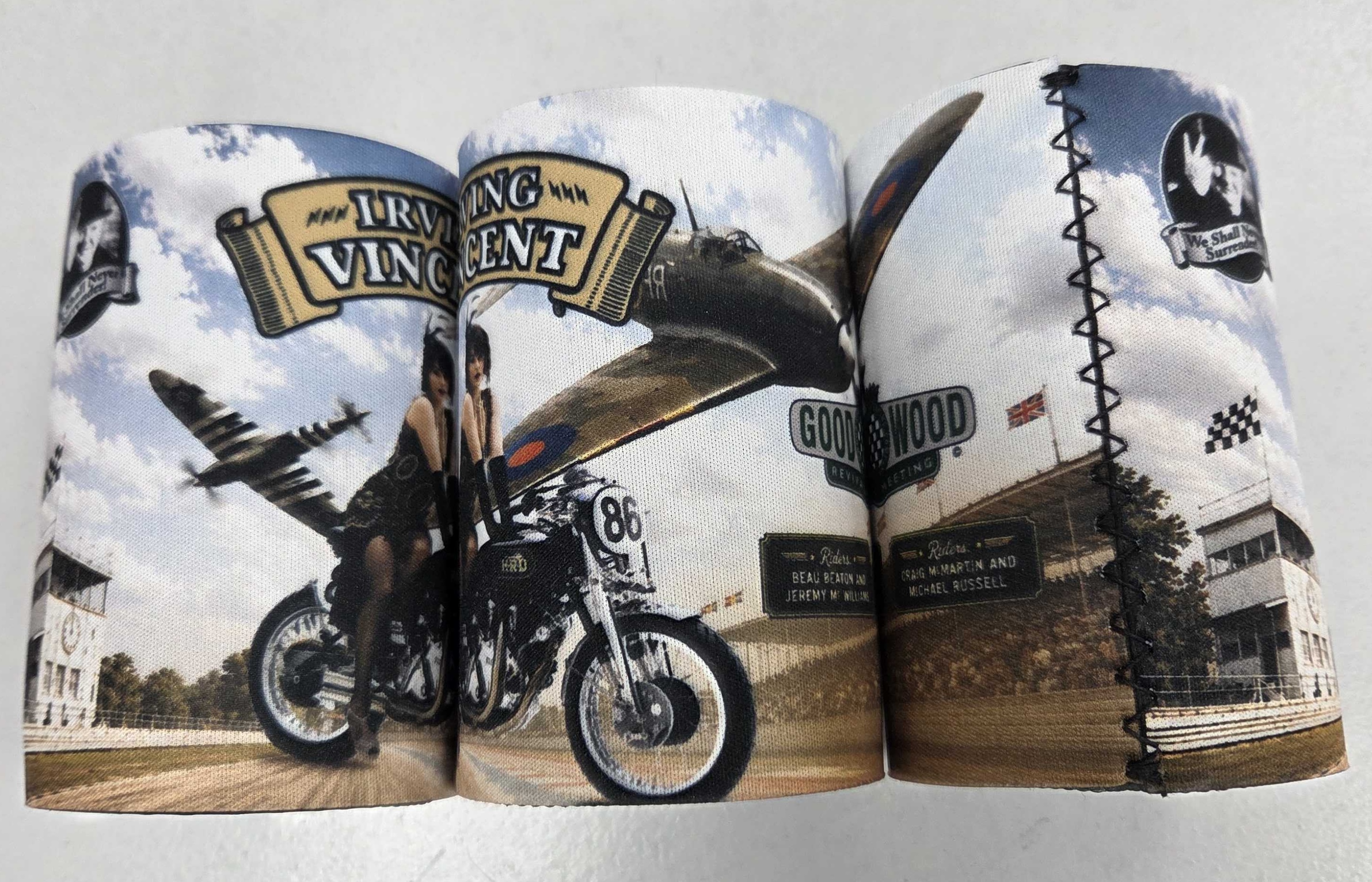 3 stubby coolers with customised graphics