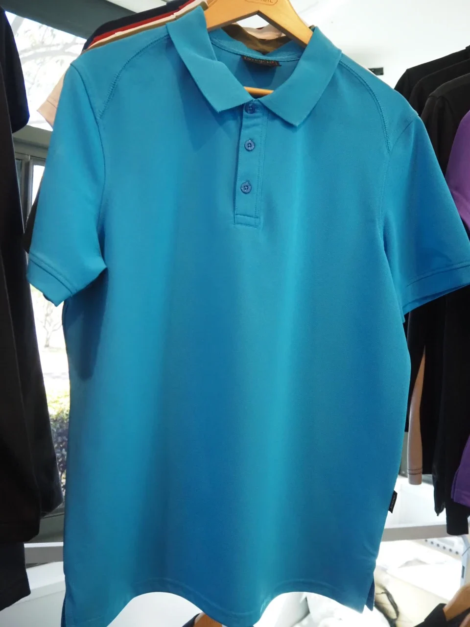 blue polo shirt sample