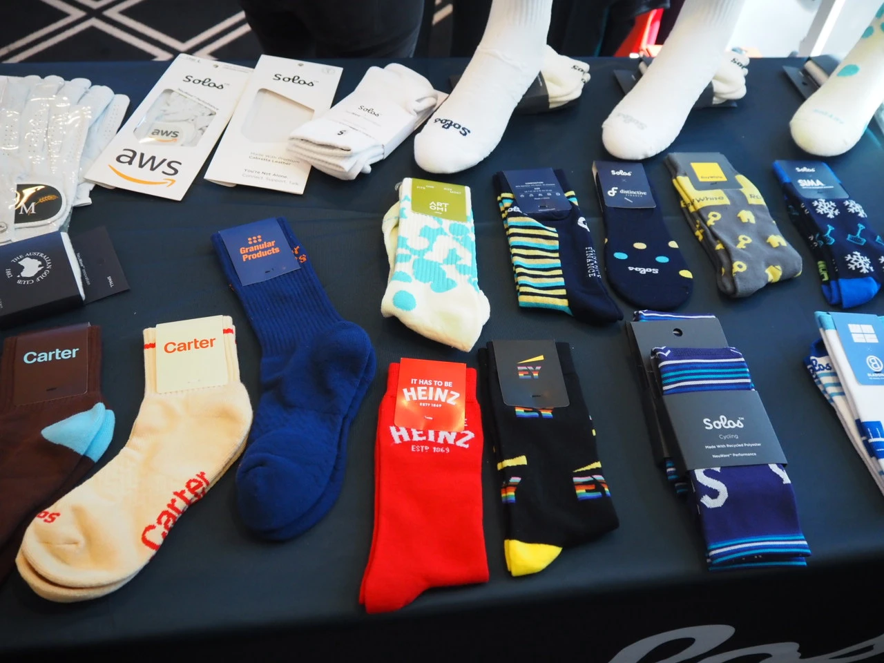 Images of socks ready to be packed