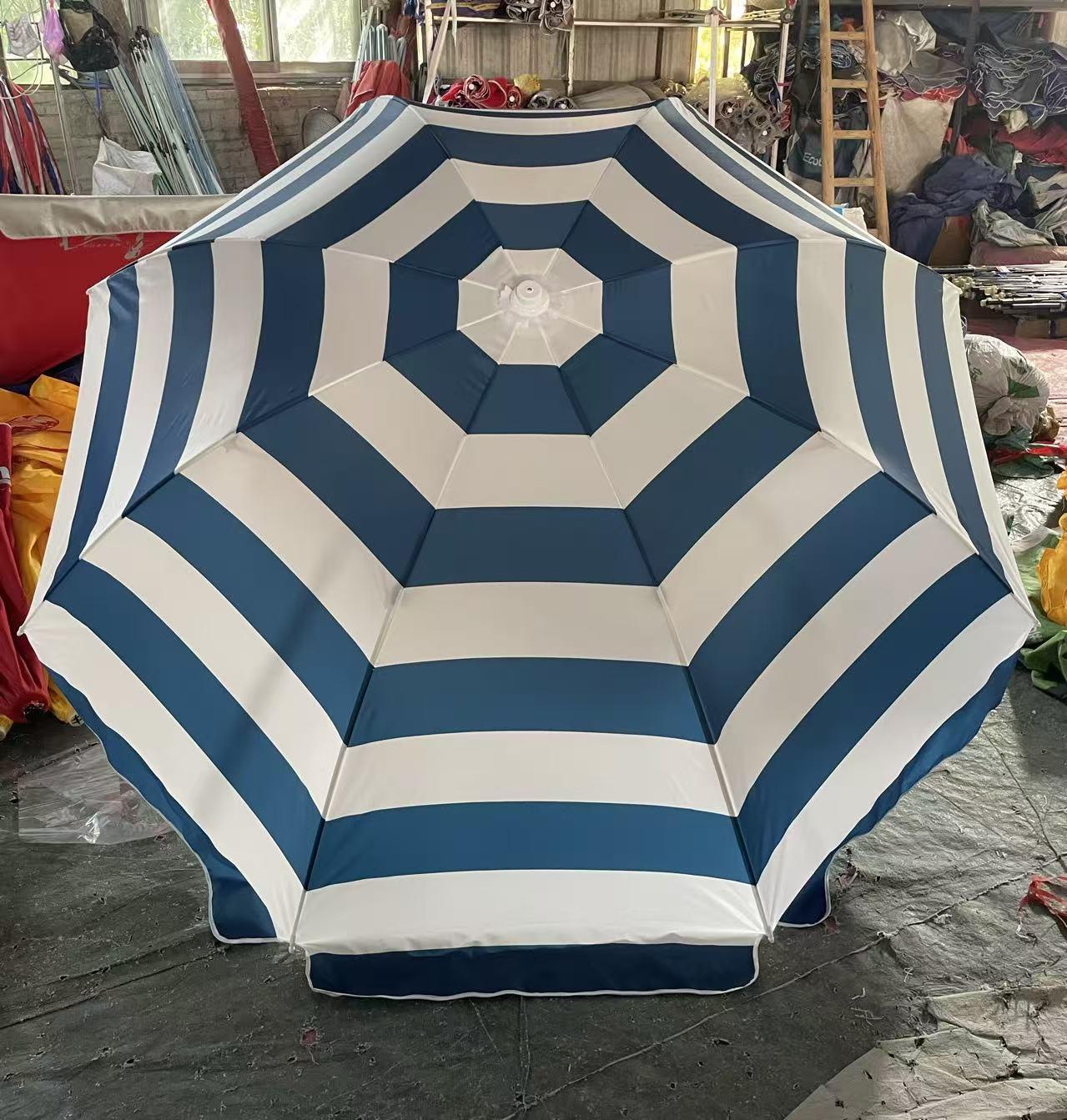 blue and white umbrella