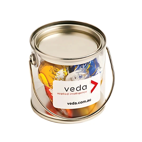 PVC Bucket filled with 30 Lindt Lindor Balls, veda label on front.