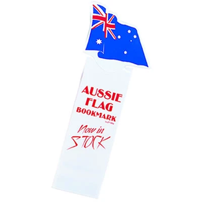 Bookmark with an Australian flag at the top and Aussie Flag Bookmark text below.