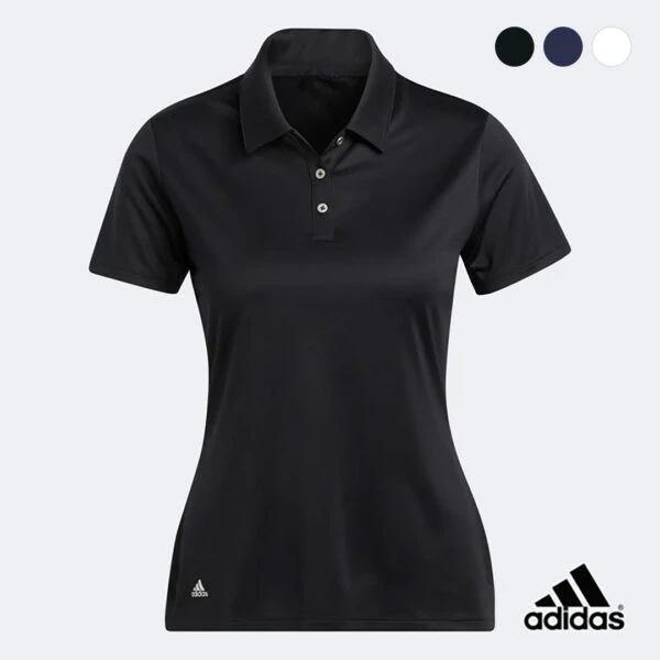 Adidas Ladies Recycled Performance Polo Shirt with collar; multiple color options available.