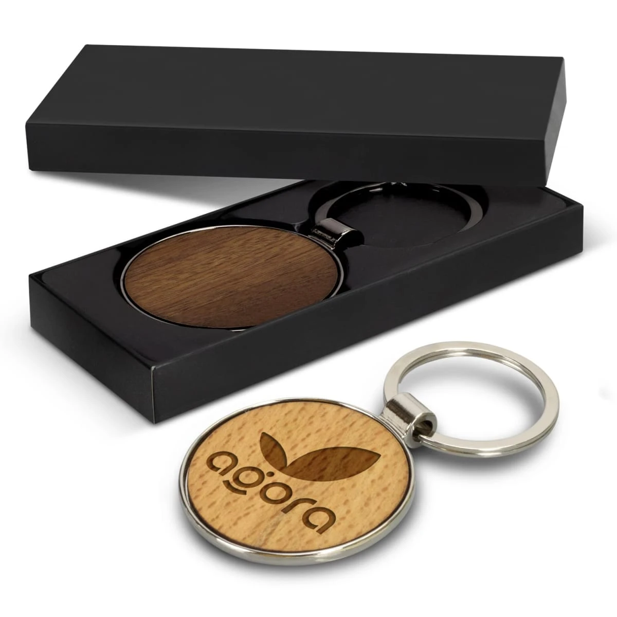 Santo Wooden Round Key Rings