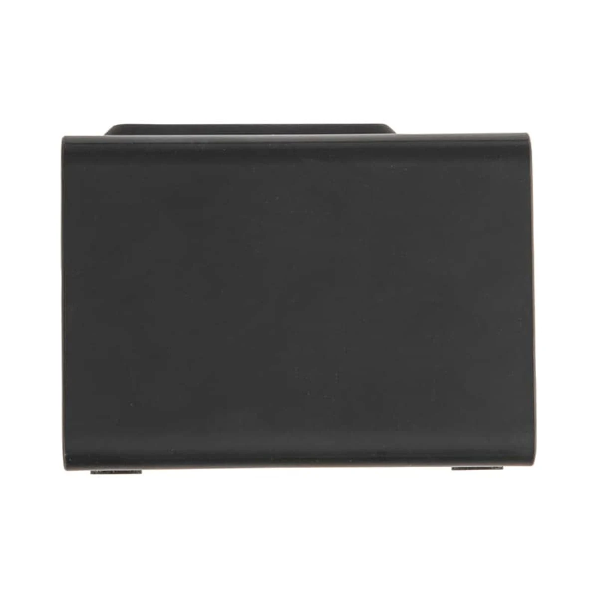 A rectangular black plastic object with a smooth, flat surface, viewed from above.